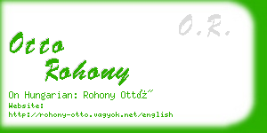 otto rohony business card